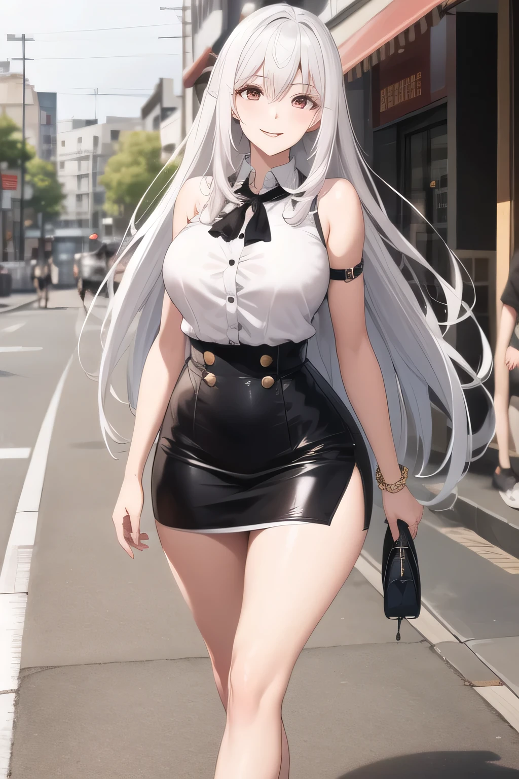 beautiful smiling woman ,, Silver Hair, Silver Hairロングヘアーの女性は描けますか,Big breastsと更にBig breastsを描いてください,micro miniskirt wearing trendy casual clothes,draw a lovely smiling 20-year-old woman Wear trendy everyday clothes,A face is absolutely necessary, city tour ,Walking around the streets of Harajuku,(((Wear trendy everyday clothes))), Long-Haired Woman , , Big breasts, Thin Waist , , ,Faces are very important,Exact hand and foot representation,