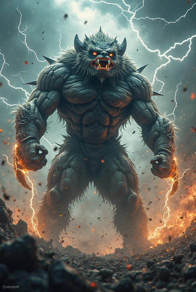 "An epic and gritty masterpiece depicting the intense scene of a city under attack by a colossal monster. The CG details are ultra-detailed and best quality, showcasing the destruction and chaos with realistic textures and stunning lighting. The monster looms over the city, causing mayhem and destruction with each step, its menacing presence unforgettable. The scene is captured in a cinematic and dynamic angle, immersing the viewer in the intensity of the moment. The color palette is intense and atmospheric, creating a gritty, apocalyptic atmosphere. The prompt is focused on the brutal power of the monster, highlighting its scale and terrifying nature as it wreaks havoc on the city." --auto