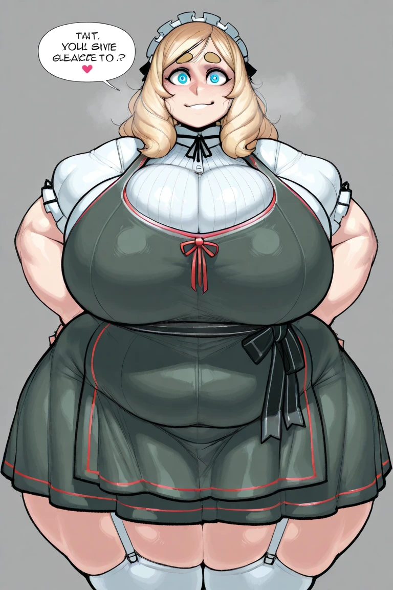 full body standing straight symmetrical, huge boob(masterpiece, best quality:1.2), cowboy shot, solo, 1MILF, mmplatz, smile, looking at viewer, hands on hips, twintails, twin drills, dress, blue pantyhose, striped pantyhose, Handcuffs on their hands, With a collar around the neck