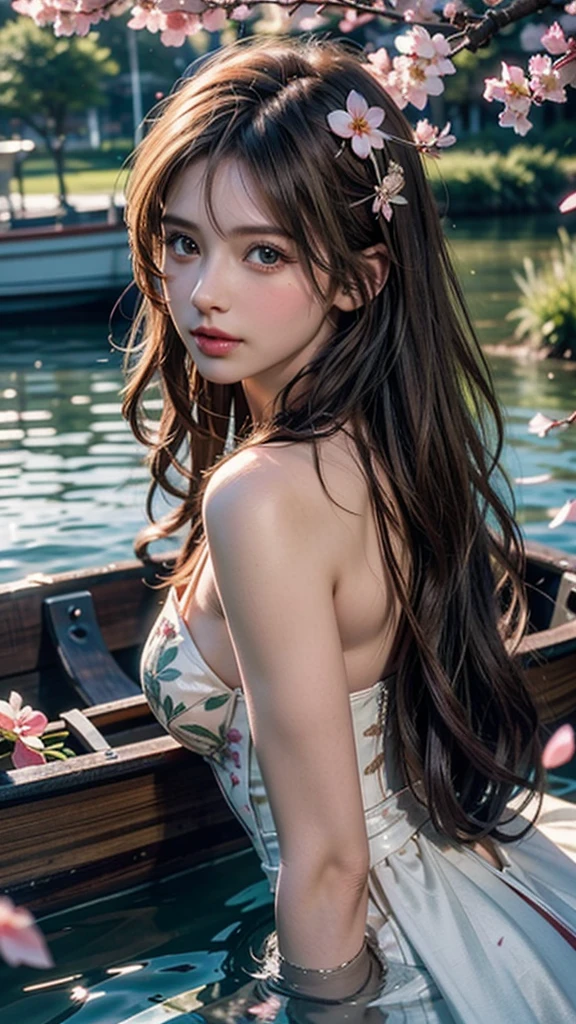 8k, masterpiece, RAW photo, best quality, photorealistic, extremely detailed CG unity 8k wallpaper, Depth of field, Cinematic Light, Lens Flare, Ray tracing, (extremely beautiful face, beautiful lips, beautiful eyes), intricate detail face, ((ultra detailed skin)) 1girl, in the dark, deep shadow, pretty Asian girl, idol, 1 girl, (very slim slender fit-muscled body:1.3), ((looking at viewer)),((big smile:1.3)), (best quality,ultra-detailed,realistic:1.37),portraits,beautiful young girl,youthful female model,riverbank and ((rocks)),Sweet girl clothes4, ((Silky Kukombo Floral Chiffon Dress)), ((flowers on ilky Kukombo Floral Chiffon Dress)), jewelry, Sitting in a waterfall and apple orchards, sitting posture, ((Sitting on apple Orchards)), drenched all over,masterpiece,extremely detailed description,super fine painting,detailed face,slim figure, sexy angles, ((Stylish angles)), medium legs,playing in the water,smiling,bright smile, ((River water floting on Middle of apple orchards)),((too many apples in orchards)), ((Apple trees in river)), ((many apple trees in river)), ((Full apple's in apple trees)), ((more and more apples in trees)), ((Many apple's floting in river water)), ((apple orchards)), Many Red apples in orchards)),