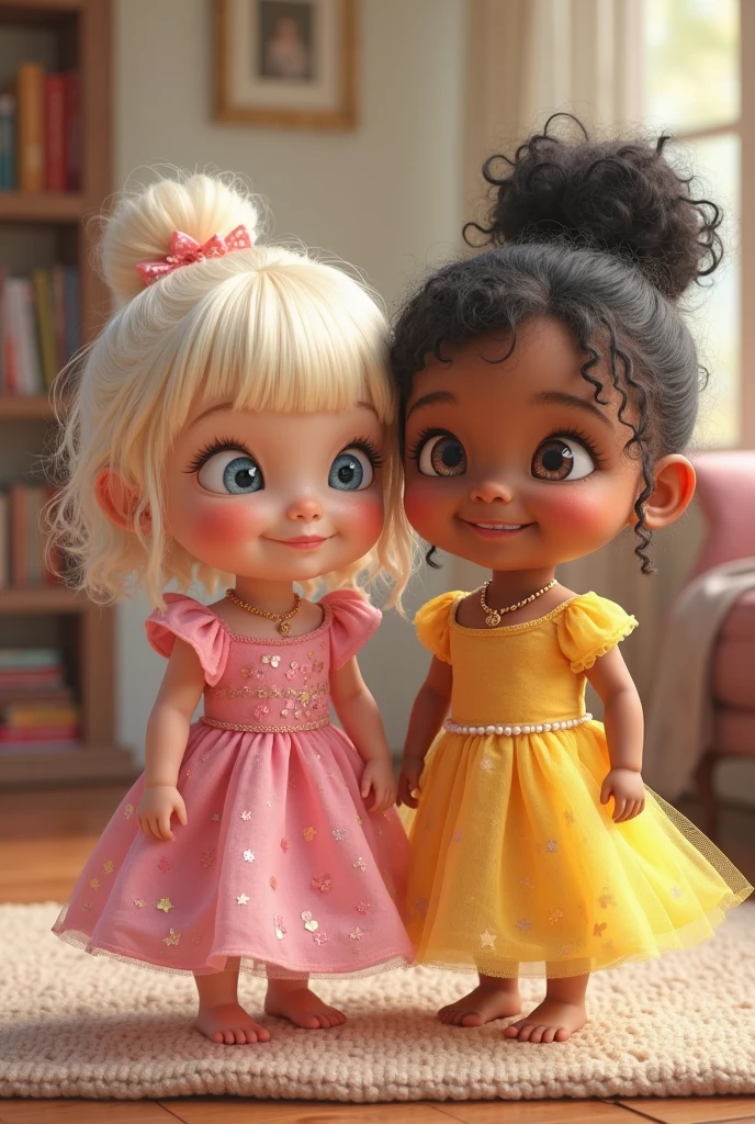 black children in pink and blue clothes