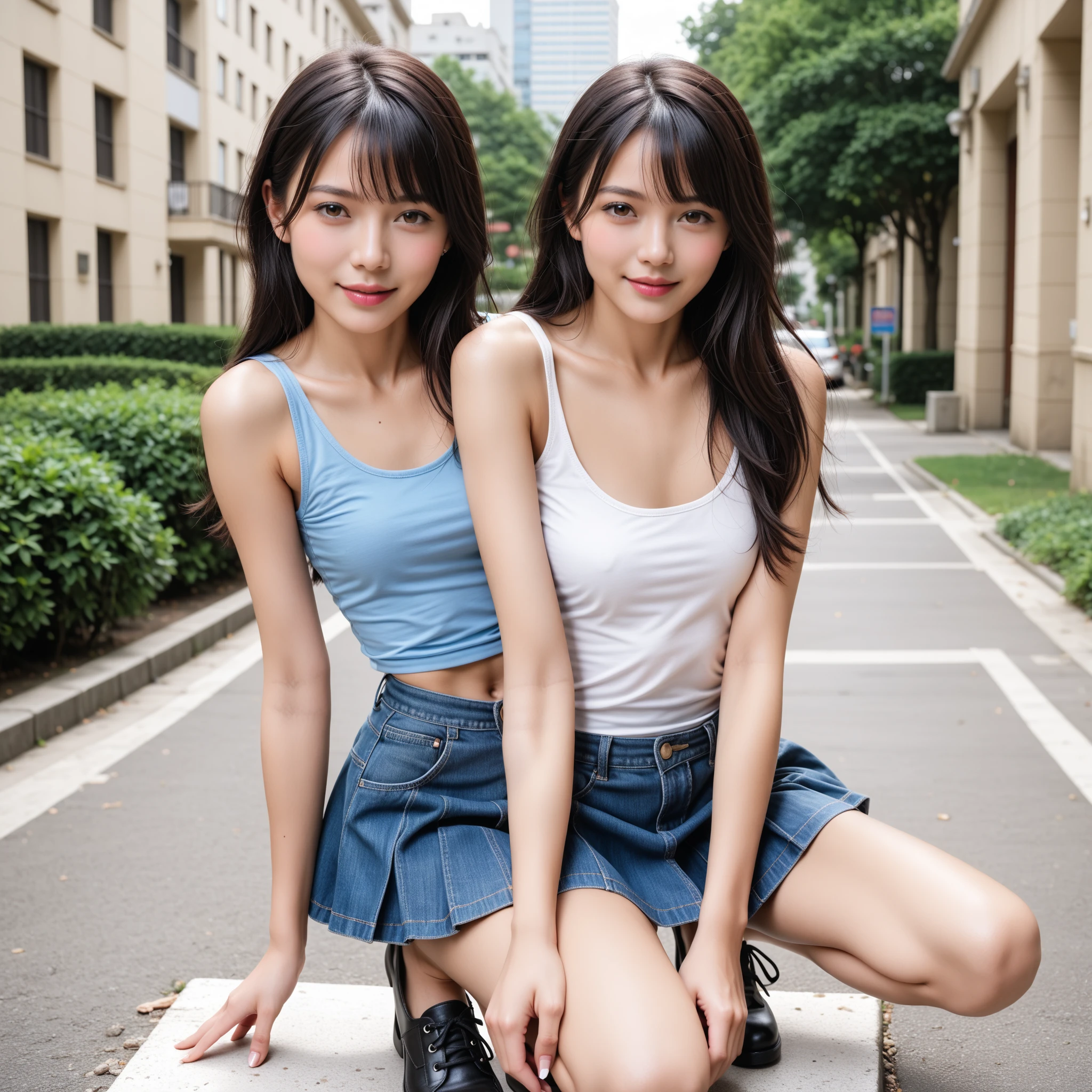 ((((Full body photo))))
8K、RAW Photos、Highest quality、Super detailed、Super Resolution、Ultra HD、8K壁紙、Amazing details summer、evening、sunset、A rural road lined with rice fields、Paved roads、Woman walking on a country road、16 year old school girl in uniform、Drink water、School bag、Blue sky、Shining Sun、Water bottle、smile
((((Emphasize cleavage))))
((((I can see her panties))))