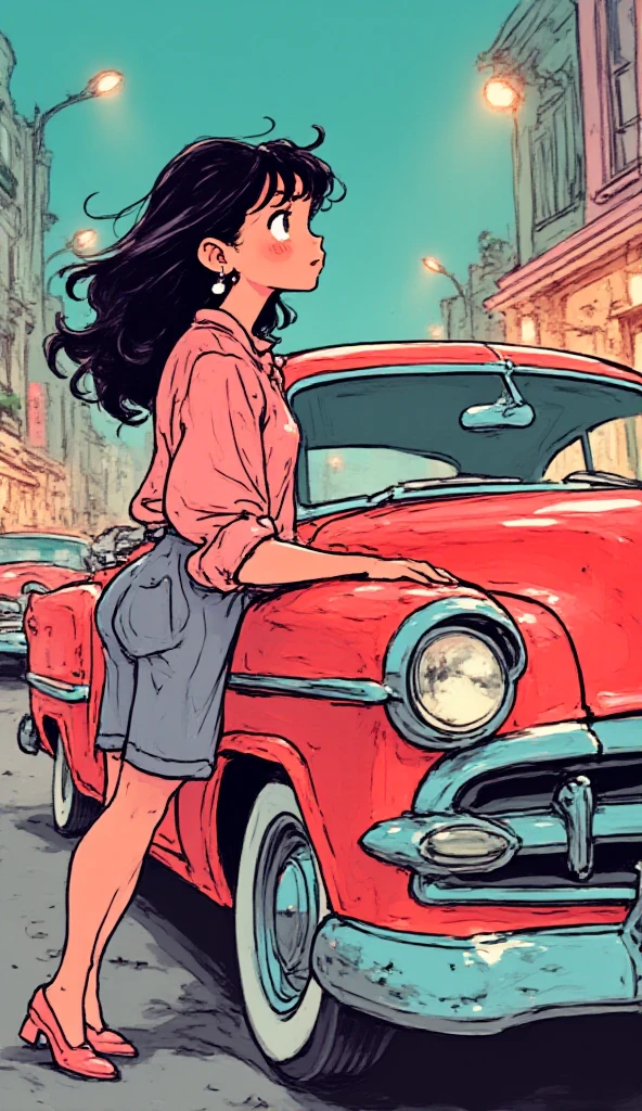 mulher parada em um vestido e capacete andando de scooter, poster art, poster poster girl, inspired by Vincent Lefèvre, obras de arte no estilo de guweiz, por John La Gatta, Adi Granov, beautiful retro art, Martin then, girl poster, sixties poster