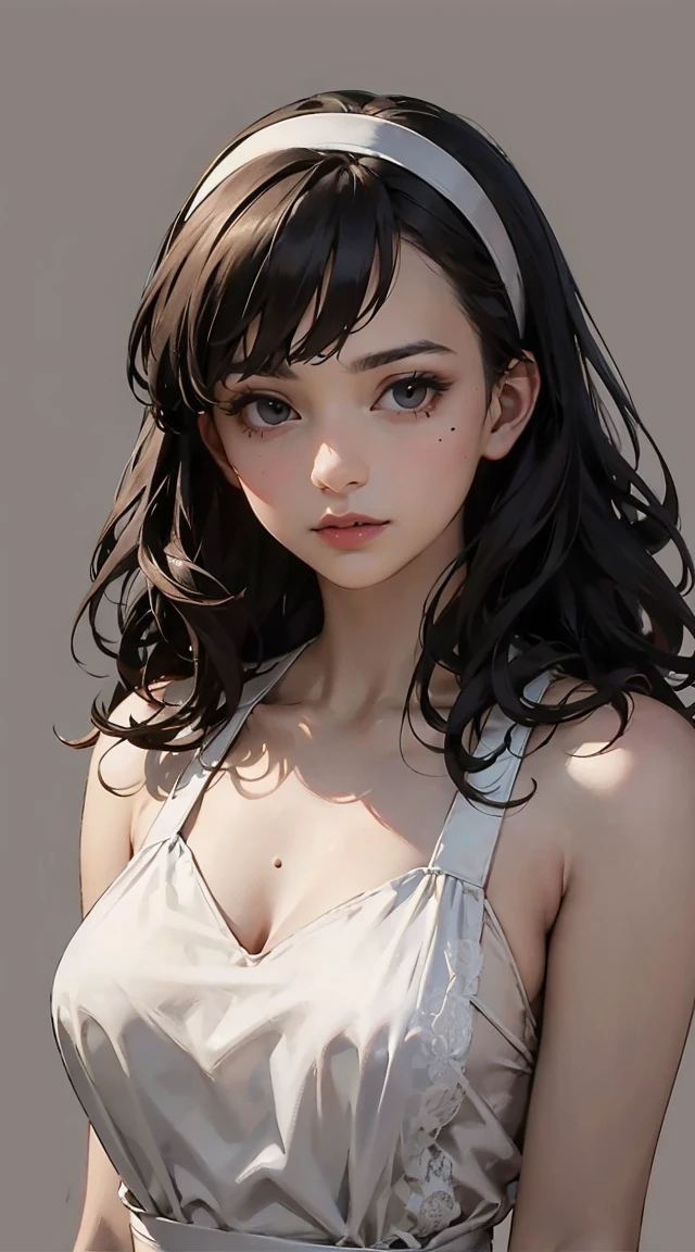 (masterpiece:1.2, top-quality), (realistic, photorealistic:1.4), beautiful illustration, (natural side lighting, movie lighting), , 
looking at viewer, (face focus, upper body), 1 girl, japanese, high school girl, perfect face, cute and symmetrical face, shiny skin, 
(very long hair:1.5, messy hair:1.4, light brown hair), crossed bangs, brown eyes, big eyes, drooping eyes, long eye lasher, (large breasts:1.5), slender, 
beautiful hair, beautiful face, beautiful detailed eyes, beautiful clavicle, beautiful body, beautiful chest, beautiful thigh, beautiful legs, beautiful fingers, 