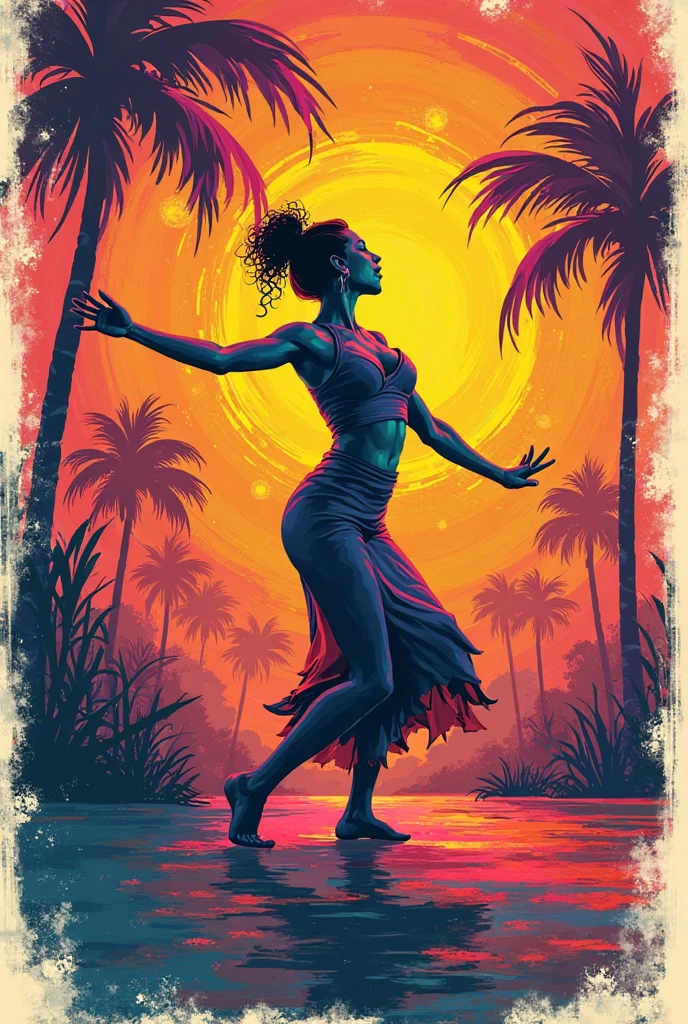 A person who expresses the joy of rhythm々Generate a reggae dance scene with.