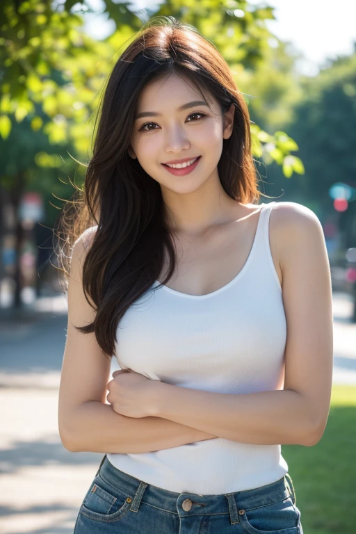 (((A beautiful woman standing in a windy park:1.3))),(Hair blowing in the strong wind:1.3),(Shirt fluttering in the strong wind:1.3),(Skirt fluttering in strong wind:1.3),(Hands holding down the flipped up skirt:1.3),Off the shoulder,White shirt,Looking at the audience,whole body,From above,look up,Beautiful Hands,(Reddish brown wet shiny short messy hair),Blushing cheeks,Pointed red mouth,Big Breasts,Accentuate your breasts,Perfect body curves,Beautiful clavicle,((Expressing happiness through facial expressions:1.3))),Nice face,
Detailed clothing features,Detailed hair features,Detailed facial features,Looking at the camera,,(Dynamic and sexy pose),Cinematic Light,(Highest quality,Written boundary depth,Intricate details,The contrast of light and shadow makes the subject appear three-dimensional,) ,Digital single-lens reflex camera, (Photorealistic),(Picture Mode Ultra HD,)