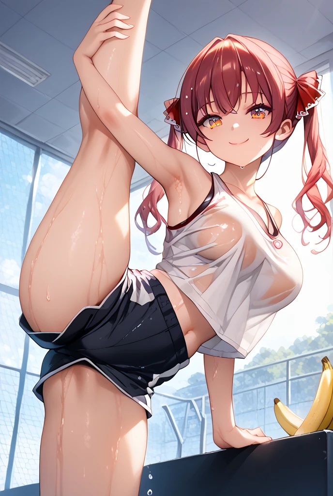 a school girl smoking cigarettes rapidly while masturbating, the cigarette ash is growing very long, the cigarette ash is very long, sucking very hard on the cigarette, gym girl, pain, agony, busty, very skinny, pigtails, red hair, freckles, ash everywhere, lots of cigarette smoke, touching her pussy, legs spread open, nose exhale, smoke coming out of nostrils
