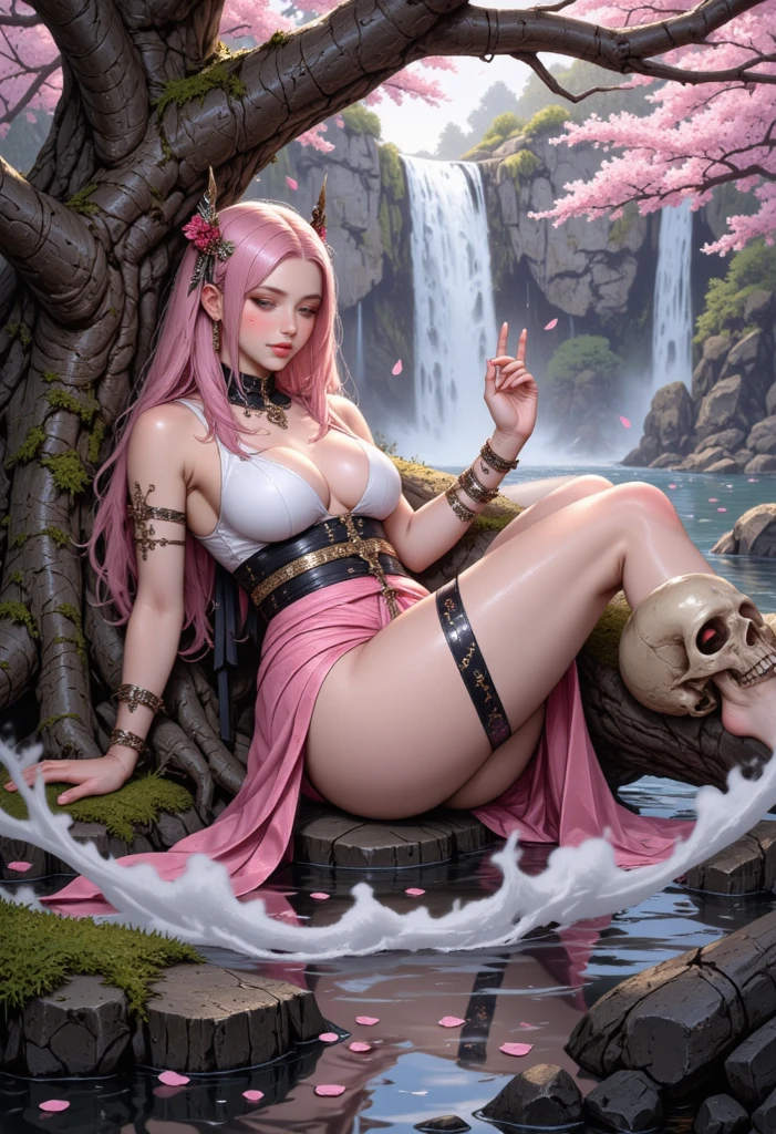 Dragon Queen，Dragon horns on the head，Long basket-colored hair，Long legs, full bodyesbian都有鳞片,high and cold，apathy，full bodyesbian，jade foot