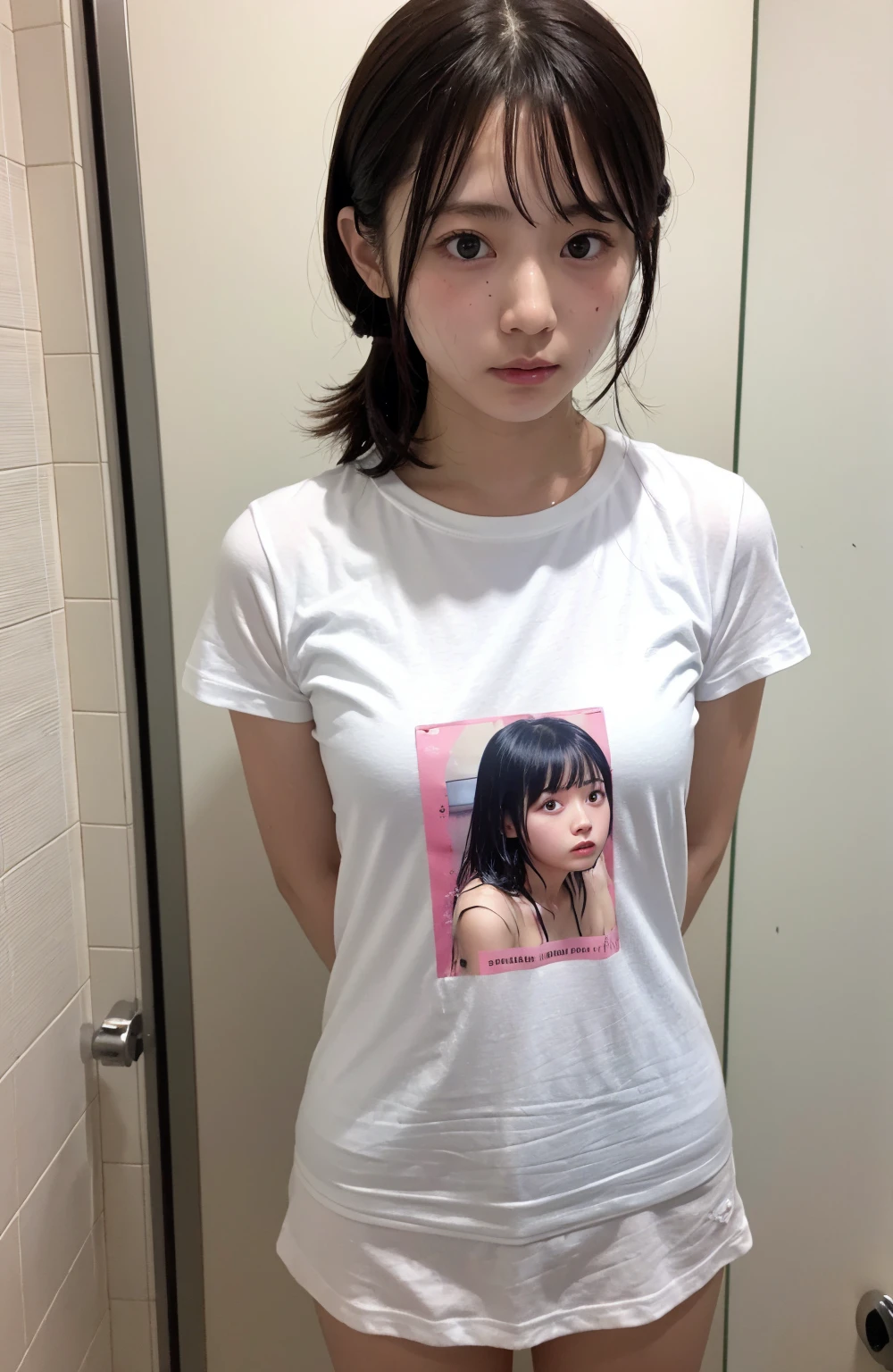 (((Bunny girlの衣装)))、(((Very small breasts:1.5)))、(((Bare your breasts)))、(8k、RAW Photos、Highest quality、masterpiece:1.2)、(Realistic、Realistic)、1 Girl、short hair、((Very flat chest))、Lots of eyelashes、Glowing eyelids、skeletally correct、(((Sexy pose)))、(((Small breasts)))、(((Roll up your clothes)))、(((Bunny girl)))