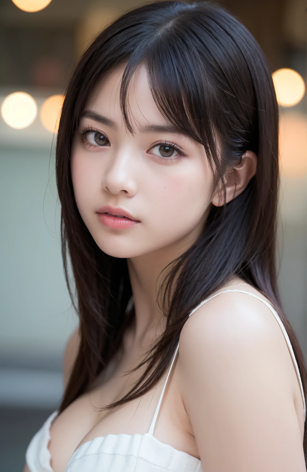 best quality, face focus, soft light, ultra high res, (photorealistic:1.4), RAW photo,
1japanese girl, solo, cute, (pupil, lights in the eyes), detailed beautiful face, (small chest),(high resolution detail of human skin texture),
(long hair),
indoor,
Damask Shirt Dress,
(portrait)