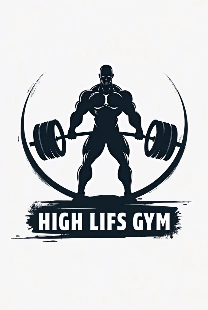 logo written "Iron Fitness" Muscular man carrying 100kg arnold splite art drawing shop logo bearded bodybuilder squatting