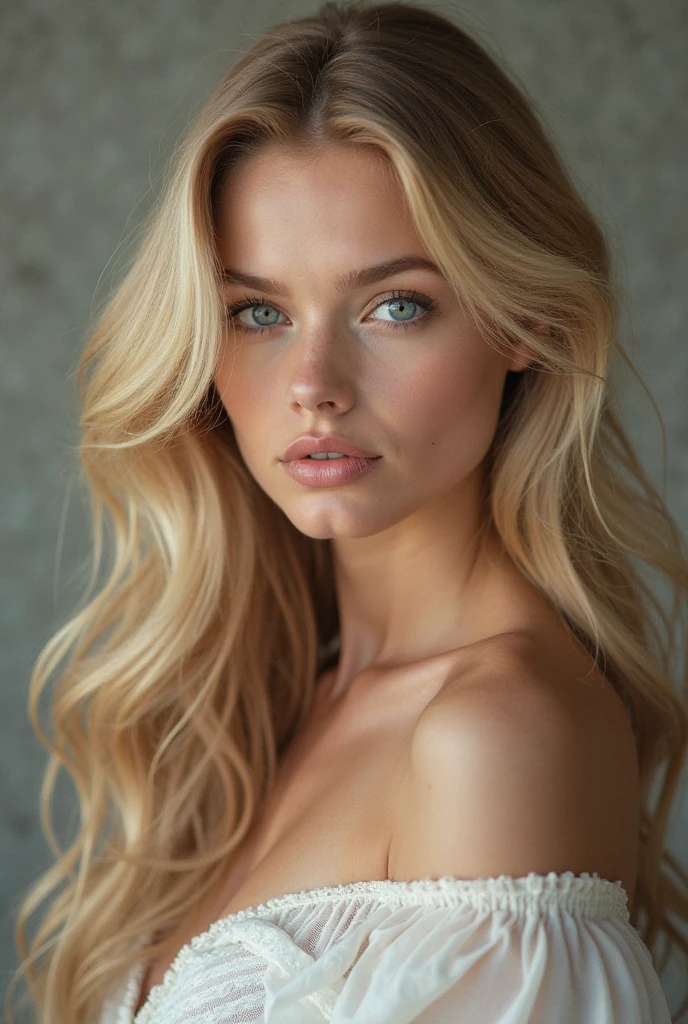 (((European Caucasian Woman)))、(((Mary, 18 years old)))、one person、(Thin contours、blue Eye)、(Thin contours)、(Big Breasts:1.5)、Narrow waist、(((White and translucent skin:1.3)))、Beautiful, shiny blonde medium-long hair、8-head-tall model style、Waist-down angle、Tokyo city、Full body focus