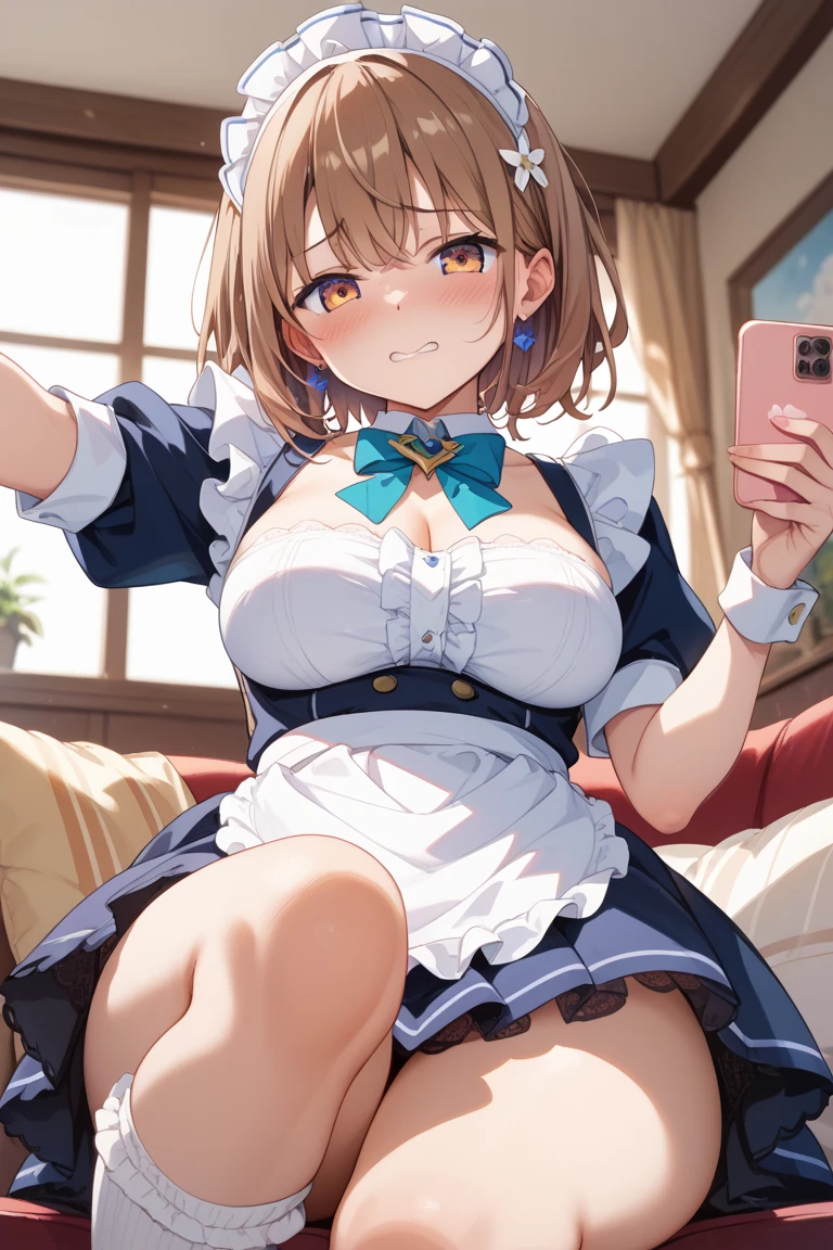 (from below:1.2),(from side:0.9), ((cute Face)), (Close-Up:0.6), ((looking at viewer, holding a icecream)),(Italian sweets magazine cover:1.4), highest quality、(real、photorealistic:1.5),(ultra high resolution,dark blue hair,long hair,side ponytail,hair between eyes,bangs, (beret, black jacket, open clothes, cleavage, midriff, black shorts, black thighhighs, thigh strap, fingerless gloves, single glove:1.2), (double breasted,under bust:1.2), sitting at a table, cute, anime visual of a cute girl, cute anime girl, eating cakes, young anime girl, guweiz, high quality anime artstyle, anime girl, artwork in the style of guweiz, beautiful anime girl, pretty anime girl, (anime girl), official artwork,(with sparkling eyes and a contagious smile),her thin pubic hair, looking at viewer, pose muy sexy"