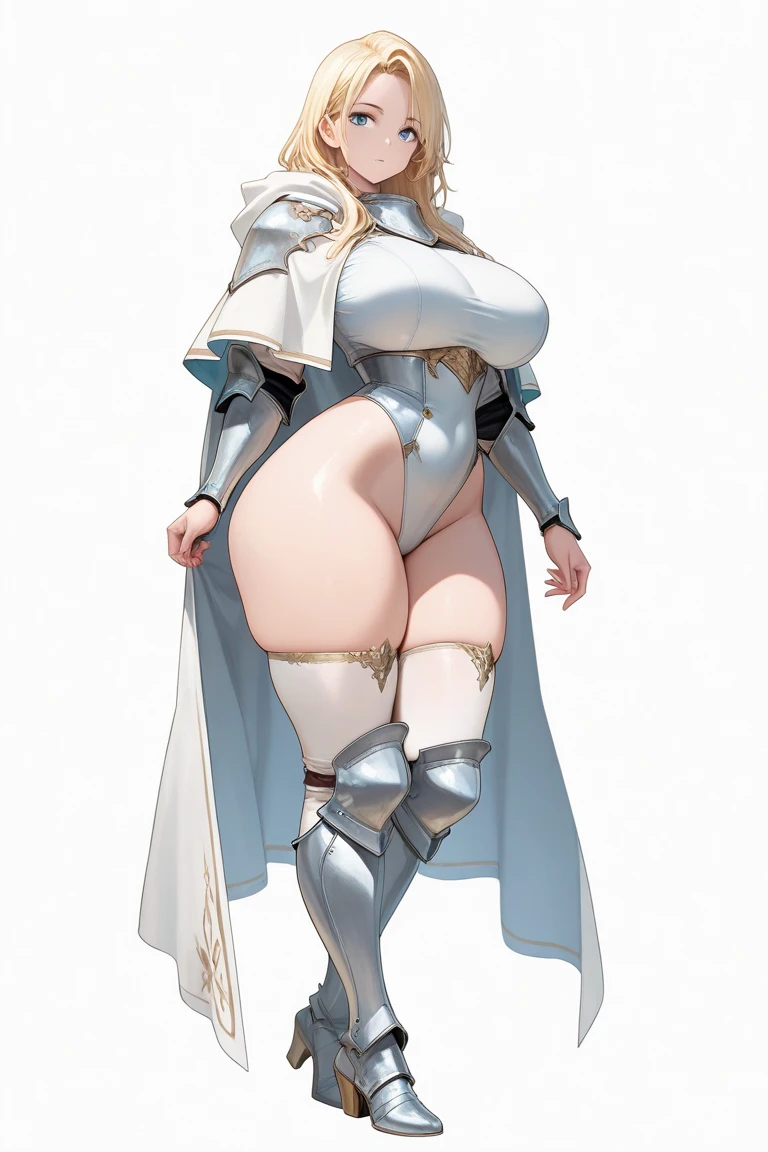 (Adult female:1.5)、Very detailed、highest quality、Best image quality、masterpiece、8k、Anime Face、A kind smile、(Open your mouth:1.3)、Sparkling blue eyes、(Blonde Wavy Hair:1.5)、Muscles of the whole body、(highleg:1.5)、Thigh belt、(Wearing white bikini armor:1.5)、(Cowboy Shot:1.5)、(foot armor:1.5)、(Put on a helmet:1.5)、(SFW Giant:1.5)、Waist armor