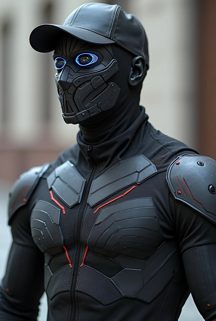 (futurista, sci fi)Male in body biochemical suit, hands visible, gas mask, obra de arte, bound hands, pale skin