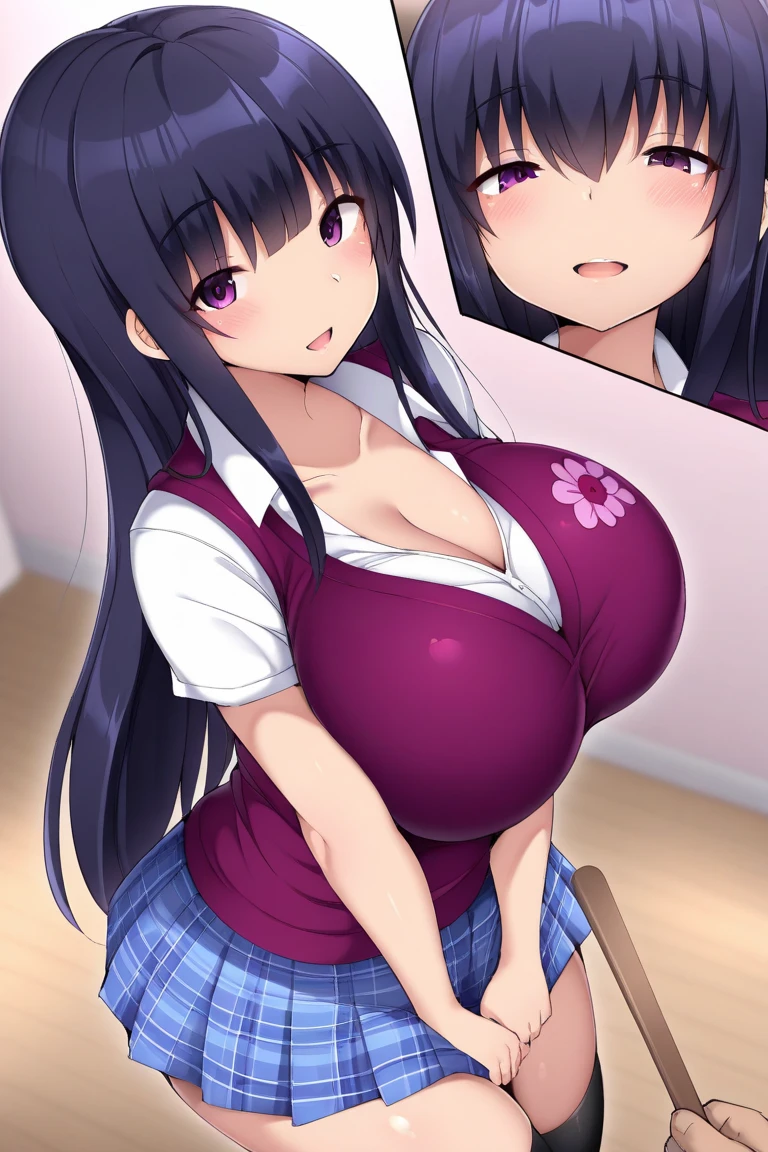 (huge breasts:1.9),Anna Yamada,gigantic breasts,(in library room)、Bookshelf、(Wearing a collar:1.5)、A big smile、Earrings、Earrings、bracelet,(Delicate facial features:1.5)、(masterpiece, Highest quality, High resolution, Super detailed, 8k, 4K),(Making a peace sign:1.9),(Beautiful Face:1.5),Sweat、(nsfw:1.5),Open your mouth、(Upper body close-up:1.2)、ponytail,(The areola is small:1.5)、looks happy、Smiling with teeth showing,Completely naked、Full nudity、navel piercing、Focus on the chest,Cleavage