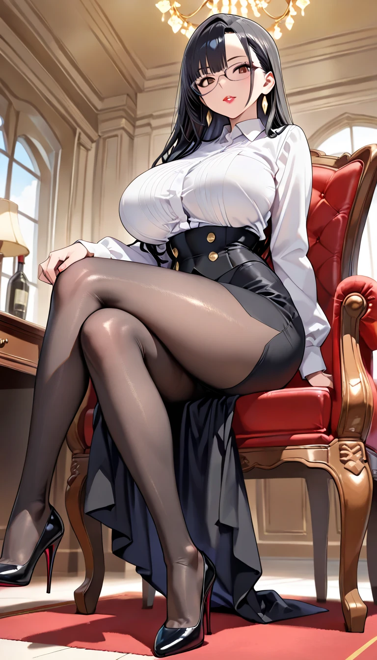 ,girls, black fur,socks,mature woman,