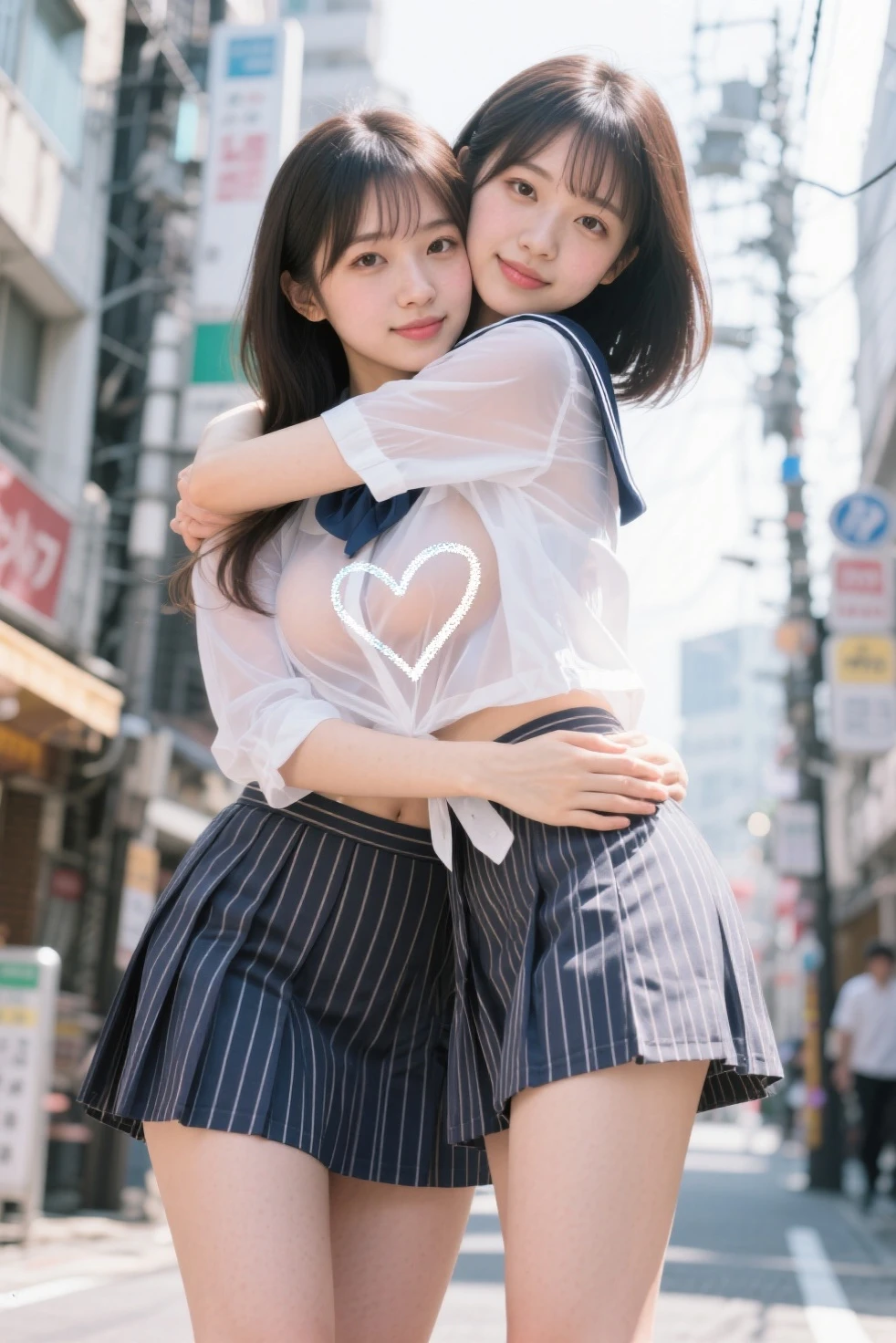 (2 girls, 誰もがToplessです、pieces fly, highest quality, detailed chest, ,
tits, thin:1.5),
Japanese, ((Very beautiful 10 year old girl)), naive girl、(((perfect limbs、perfect anatomy、white and beautiful skin)))、Shiny hair and moist eyebrows、Colors and landscapes of youth、Feeling of love、(happy smile、high school uniform、hair revealing、Navy Check Skirt、both breasts protrude、Topless、chest exposed、thin、small and beautiful breasts、exposed nipples、lolita、in front of the school gate:1.5)