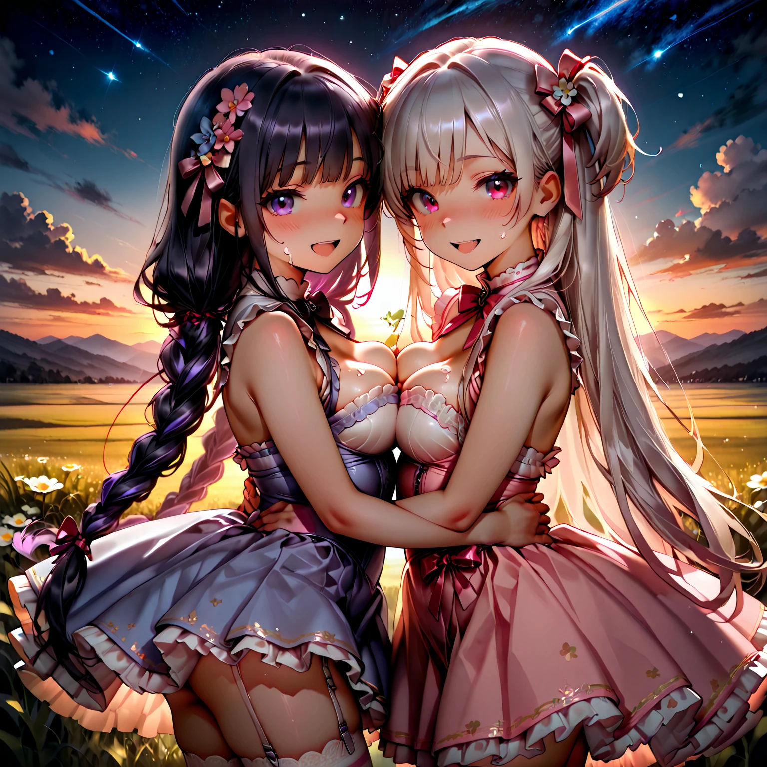 best quality,,smile,blazer,swimsuit,nepal,High-dimensional beautiful girl,Multidimensional beautiful girl,複数人のgirlが描かれている,They are hugging each other,Colorful,Different world,girlの集団,JK,Swimwear,bikini,girl,Sexy and cute,New generation,Evolution of fashion,middle School girlultiple girls are depicted,harem,idol group,starry sky background,photo shoot,long hair,wearing a cardigan,beautiful girlの国,girl's paradise,highest quality,big breasts,leather jacket,happy girl,horny girl,Blue eyes,perfect face,standing position,She has her bangs down,fur jacket,Beautiful eyes,smooth hair,perfect eyes,beautiful girl,Angel Girl,multicolored hair colors,naughty girl,beautiful,High-dimensional beautiful girl,Multidimensional beautiful girl,gathering,Group、,
