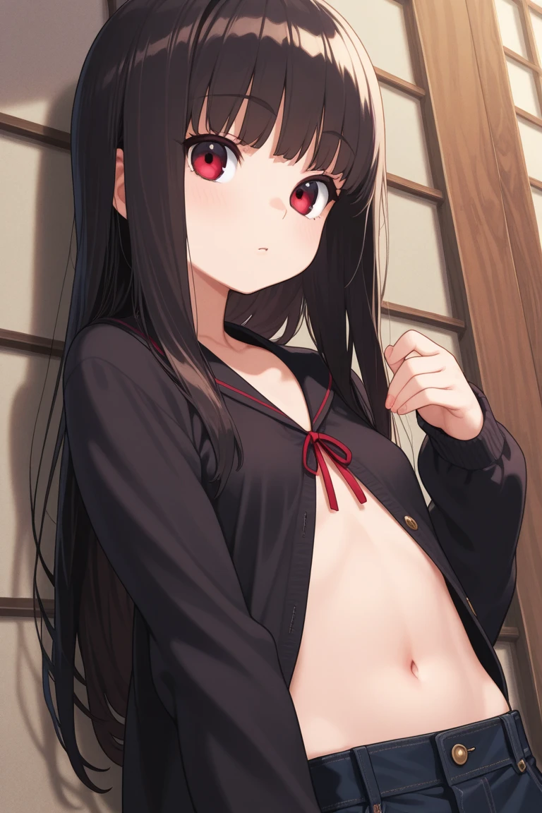 (masterpiece), Highest quality, One Girl, 8-year-old girl, cute, Flat Chest, Black Hair, Very long hair, She is looking towards the viewer, She is wearing a bright red leather collar., A lead extends from the collar, The lead is in the man's hand.,
She is wearing a white mini dress, Pure white clothes, white dress, Clothes without collars, The dress is sleeveless, exposing her bare shoulders and collarbones., The material of her clothes is very thin, The dress is see-through, The naked body is clearly visible, Erect nipples, Nipples are visible, Almost naked,
Not wearing a skirt, Not wearing a bra, Not wearing panties, The hem of the dress is very short, The lower half is naked, She is exposing her waist, her belly button is visible, her pussy is visible, She purposely shows off her pussy, The crotch line is visible through the fabric, she has no pubic hair, Show me that you don't have pubic hair.,
She stands with her legs spread, Open your knees, Wearing a straw hat, She is barefoot and wearing sandals,
Outdoor, She is standing in the city, There's a big road behind her, Many passersby are walking, Very shy, blush, Being mindful of the surroundings, Handbags,