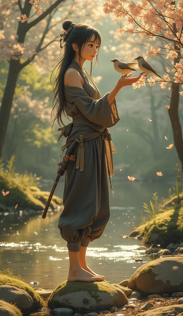 Girl in a beautiful nature, simple, trendy, pretty, 8k ultra HD