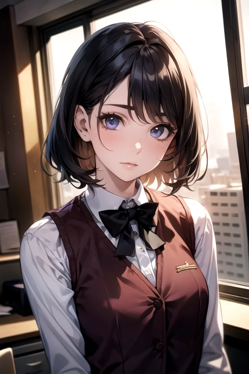 独奏、Big Breasts、Toned body、Bare thighs、White panties、（uniform、Dark blue blazer、Light blue ribbon、White shirt、Collared shirt、Grey Micro Mini Skirt Grey、Grey Pleated Skirt Grey）、(short hair、Brown Hair、Barrette、hair ornaments)、(Brown eyes:1.5)、(yuihirasawa、yui hirasawa、Yui Hirasawa)、Big Breasts、Women&#39;s High、classroom、独奏