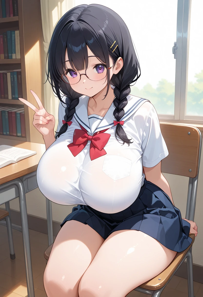 (Very large ,Cleavagrowsing Caution,Kitasan Black(Horse Girl),Huge breasts,Completed,A big smile、(schniform:1.5)、School、In the classroom、kboard、Putting on a collar、Earrings、Earrings、bracelet,(masterpiece, Highest quality, Highest quality, Official Art, beautifully、aesthetic:1.2), (Super detailed)、(Nipples:1.5),navel piercing,Shan your mouth,(Steam is coming out of the body:1.2)、Cleavageがある,(Cowboy Shot)、(Beautiful F、(Shirt lift:1.5)、flipping clothes,Upper Bodr glasses、ExhibitionAnimal ears,Breast milk is coming out、show off