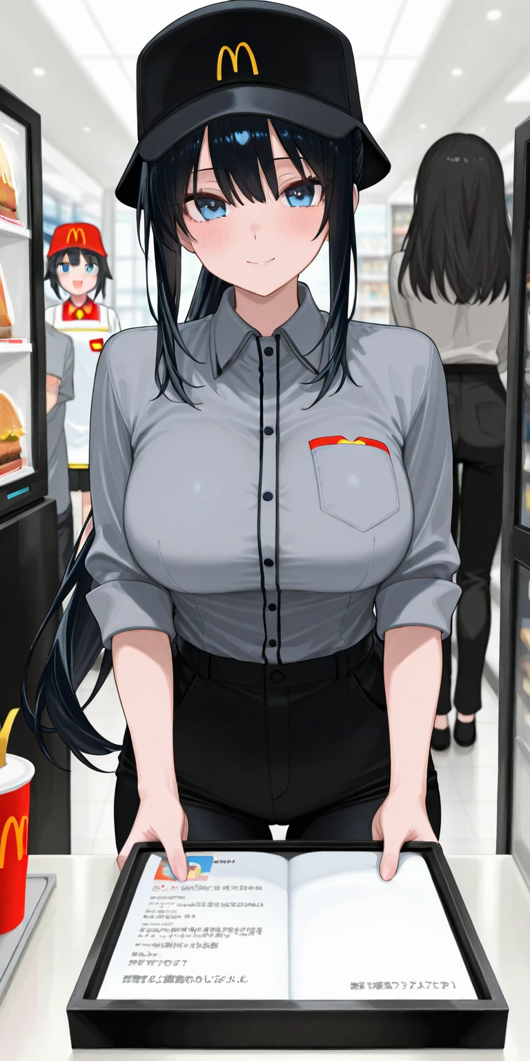 A woman in Burger King