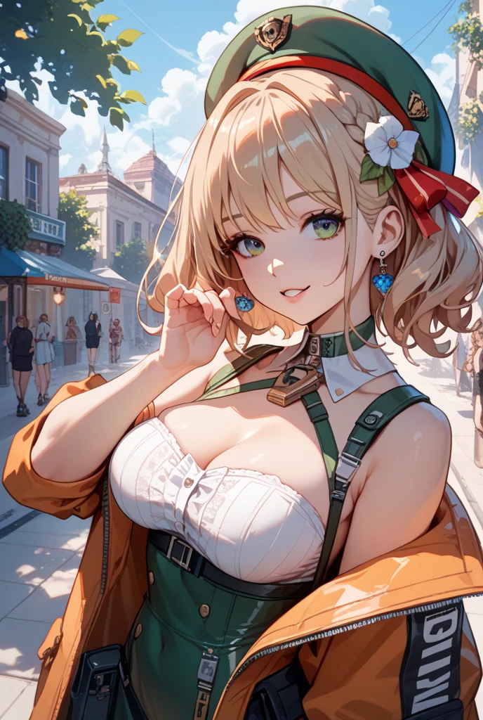 Mature Woman, Huge breasts, lips, Mischievous face, Medieval city, cloud, maternal, thick
