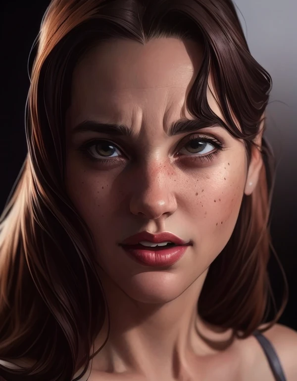 Elizabeth Winstead como Mulher Maravilha , fundo branco , estilo de personagem realista , arte realista