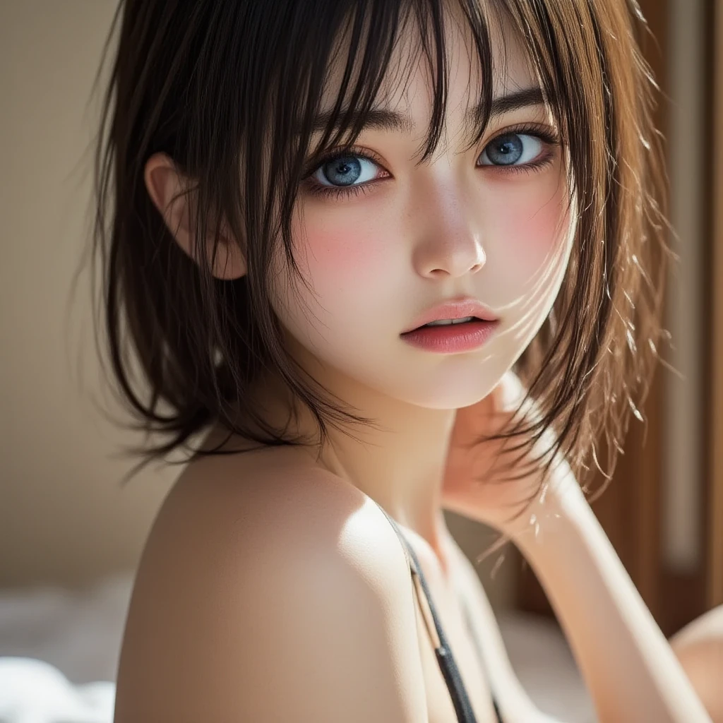 One Girl, (beautiful girl, Delicate girl:1.3), (16 years old:1.3), break, (whole body:1.3), (Nurse cap:1.2), (nude:1.2),(Pussy:1.2) break, Very beautiful eyes, (Symmetrical eyes:1.3), break, (Hospital beds:1.3), perfectly trimmed fingers, break, Large Breasts, Brown eyes, Parted bangs, Black Hair, break, (Eye and facial details:1.0), break, (masterpiece, Highest quality, Very detailed, Detailed face, 8K)