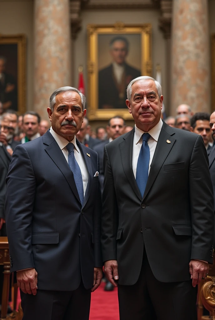(best quality,4k,highres,realistic:1.2),two men in suits shaking hands,israeli flag background,ultra-detailed,professional lighting,crisp focus,vivid colors