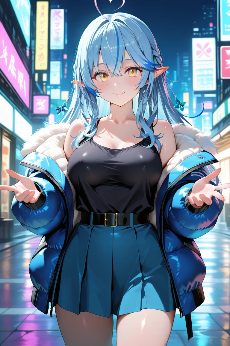 ONEーPIECE、「Night of the Fire Festival」、Ulti、A beautiful woman with two large horns growing from the sides of her head.、Straight blue hair with white and pink mesh in various places.、Features a mask around the mouth that looks like a cloud bubble、Dressed mainly in blue and white、She wears a blue cloak, a white shirt that covers her well-grown chest, and a light blue miniskirt.。wearing red high heels、Long, fair-skinned legs with exposed bare legs、(((combat readiness)))+++、(((combat readiness)))+++、(((combat readiness)))+++、(((Uru head gun group)))+++、(((Uru head gun group)))+++、Angry big breasted mature woman、Angry big breasted mature woman、Angry big breasted mature woman、A female pirate who belongs to the Beast Pirates led by Kaido.。Tobi Rokusho、devil fruit、リュウリュウの実 モデル“Pachycephalosaurus”(((Pachycephalosaurus)))+++、(ancient species of animals)、He has survived as a member of the Beast Pirates, which preys on the weakest.、short-tempered and violent personality。He has a habit of getting angry in a harsh tone if he says anything that even slightly offends him, such as making fun of his younger brother.。