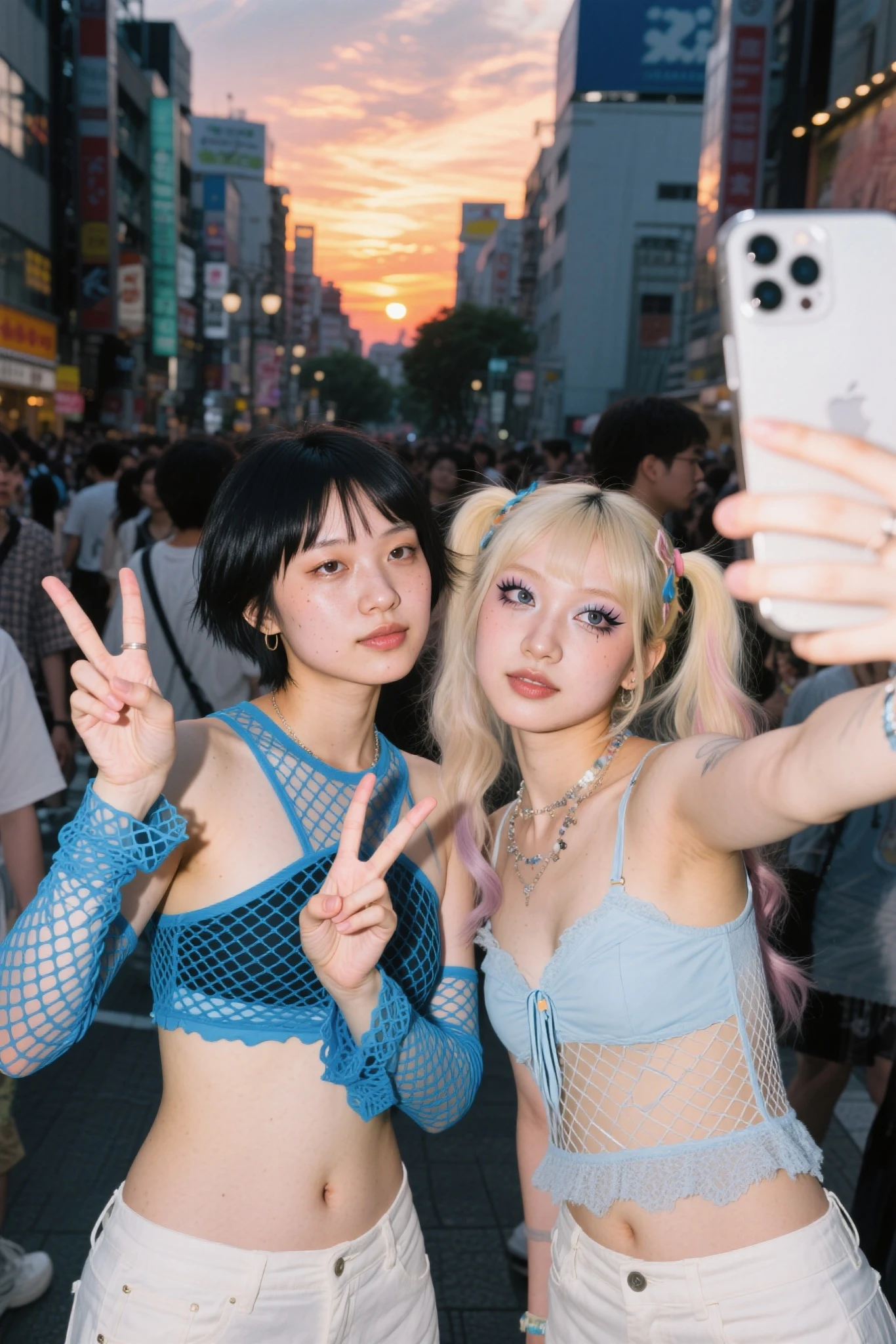 (Best quality, 8k, 32k, Masterpiece, UHD:1.2), "Transform the scene into the vibrant and electrifying streets of Akihabara, Japan, but with an eerie emptiness. The setting is devoid of crowds or people, emphasizing the stillness of the moment. The streets are wide and paved, lined with towering buildings adorned with colorful neon signs and large billboards featuring anime characters and technology advertisements.

Surrounding the streets are numerous shops specializing in electronics, video games, and anime merchandise, each with bright, eye-catching storefronts and banners. Anime graffiti and posters cover the walls, adding a splash of color and character to the urban environment.

The sidewalks are filled with street lamps, vending machines, and various urban elements such as benches, signposts, and barriers. There are no trees or grass, just the concrete and asphalt of the city streets, highlighting the urban nature of the location.

The atmosphere captures the essence of Akihabara's dynamic and bustling cityscape, yet with a surprising quietness, allowing the intricate details of the urban infrastructure and anime-themed decorations to stand out."