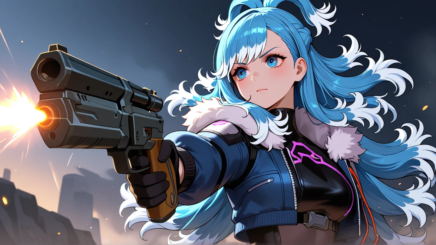 <lora:MetalslugSimon:0.8>, metalslugSimon, 1girl, jacket, red scarf, red belt, rifle, masterpiece, best quality,