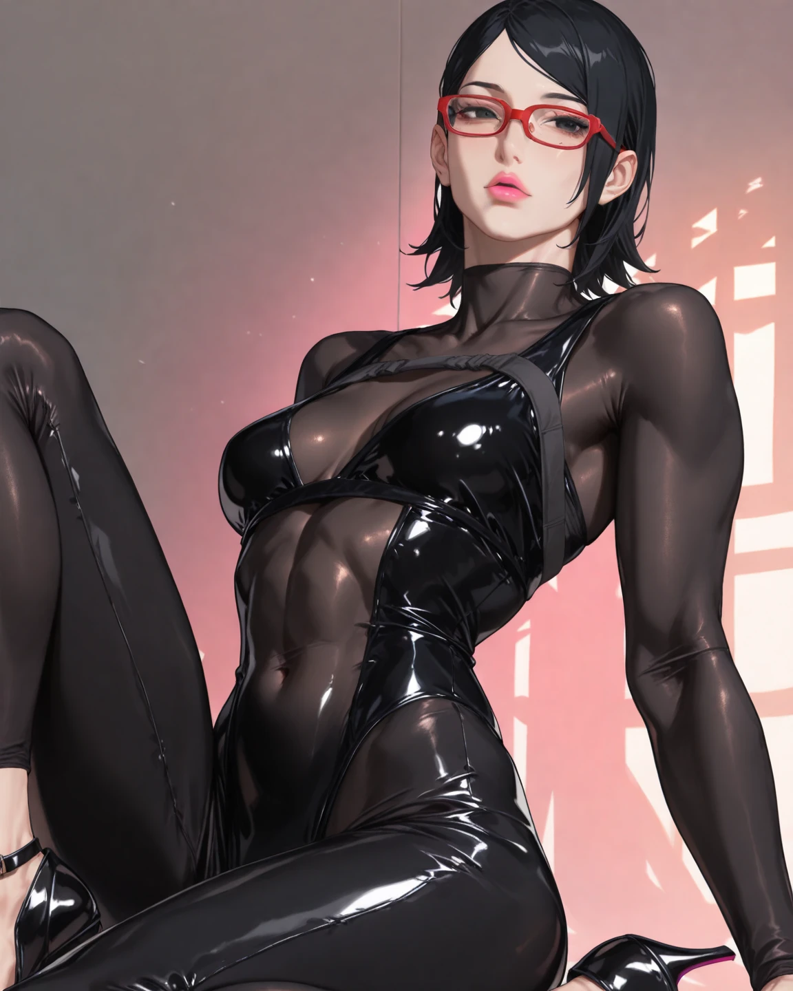 Super detailed, Highest quality, 8K, Ultra-high resolution, Black hair、Pixie short、amount、Glasses、short、small、Pin Heel Midnight、 thin, cumin ,Straight Hair、short hair, Glasses , (((Sweat, vapor)))、Turtleneck dress、skin、Stiletto Sandals、Beautiful feet、
Dark room、Full body paint、Detailed face、Delicate facial features、Detailed skin、Shiny skin、Detailed face、Delicate facial features、Detailed skin、Black glossy stockings、Beautiful Face、Perfect Face、に精巧でBeautiful Faceと目、Attractive face、Top view、Respect、Nightclub、