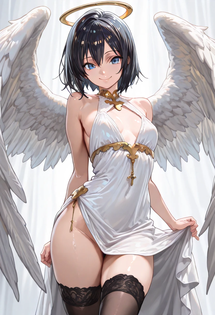 ((front light)),(( pov)),,(((View from head to thigh))),((1 nakropean girl)),(((A nude figfacing the viewer))),,((A thick golden sword in his right hand)),((In his left hand he holds a thick golden spear))、((Young face)),((Big breasts dy)),((Slender figure)),((She is wearing a large hair ornament)),((((Breasts and genitals ared)))),(Girl her genitals))),((Do not show anything belhighs)),((bottomless)),((topless)),((ass pov)),(((from front))),(((cowboy shot))),(tanding pose))),((hands behind)),photo realistic,master piece,((ultra detailed)),looking at viewer,smile,photorealistic,((Looking at the viewer from the front)), (((The girl stands)),((Medium Shot))、((West Shot))、((Looking horizontally at the viewer)),((Hands behind head)),(Exposing the viewer to full frontal nudity),((Face forward and look at the viewer at me height)),((Show your naked body to the viewer with your hourglass figure)),Sg、(((Wearing a large golden hair ornament)))No underwear ,((((Elegant nude elegant girl)))) ,((The body is naked)),((Both arms andghs are covered with armor...)),((SmiGirl)),((Spread your big wings)), (No underwear)), She is wearing a large gold necklace、 Large, symmetrical wings, Shoulder Rig Gold Fancy Bangle、Large gold thigh rest、Large gold armrest room chest )),((Naked from head to thighs))、((No underwear whatsoever))、((Head to knee shot)),Daytime sea background, A shy smile,((Beautiful hourglass figu,((Wearing a cape)),((Anatomically correct身体)),High detail, high quality, Highest detail, Extremely detailed, Ultra-detailed, ((Beautiful style)),((Natural light bright background)),Bright daylight,, (Photorealistic: 1.37), High pixel density,Slender figure,Thin Hair,No makeup,Brilliant Light)),Fantasy,Beauty products,Highly detailed facial texture woman, Cowboy Shot, 135mm, Anatomically correct,(((upscale))),Emit an aura,