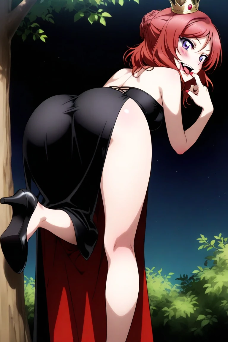 ((Masterpiece: 1.4, Best Quality))+,(Ultra Detail)+, masterpiece, best quality, blue eyes, long hair, red hair color, 1 girl, grin, massive breasts, big breasts, sexy lingerie, remove background, sexy pose, standing, arched back, high heels,