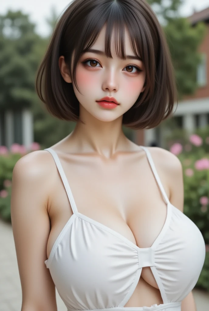 1girl, japanese girl, open car passenger seat, large breasts, big boobs, influencer, black hair, bangs, nude, bob haircut, convertible car, above the clouds, hair blowing in the wind, youthful face, (best quality,4k,8k,highres,masterpiece:1.2),ultra-detailed,(realistic,photorealistic,photo-realistic:1.37),extremely detailed eyes and face,beautiful detailed eyes,beautiful detailed lips,longeyelashes,dramatic lighting,cinematic composition,vibrant colors,soft focus,natural lighting,volumetric lighting