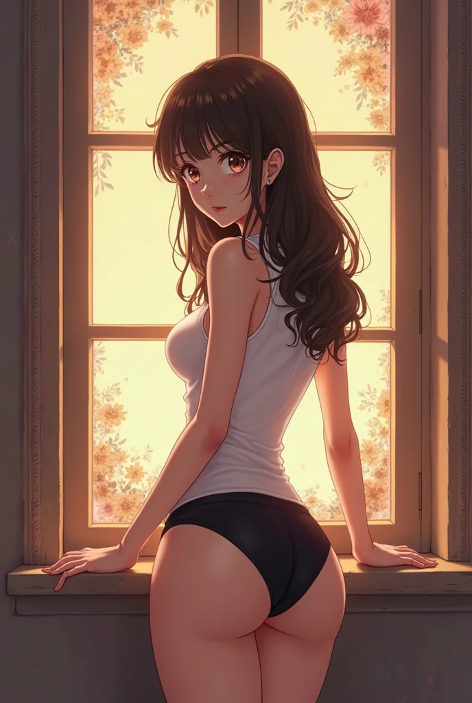 A naked anime girl dancing