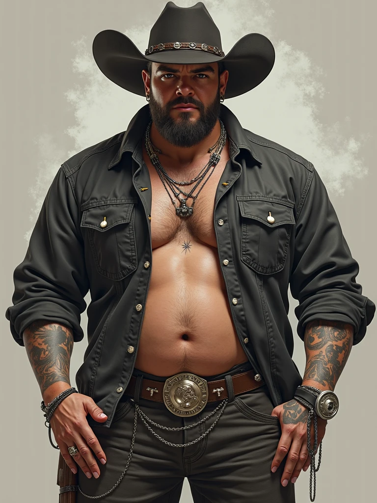 ((Ele está segurando com as duas mãos seu chapéu)), Only plump, chubby, extremely thick thighs, large belly, fat, masutepiece,High quality,Highly detailed,intense scene, solid, Gritty reality setting for 50 year old sexy fat bearded man,full of sweat,Full body,Big belly,((Wearing roupão de banho , meias brancas, a white shirt and white trunks)),Stunned face,Open the legs,In the darkness, Varied Camera Angles in Photography. with a black cowboy hat, naked, vintage posing, full body, black bootstraps and lace underwear, various poses, HD 8k high quality, gay, black leather gloves on hands.(from the front), cowboy shot, n as a sheriff of a small town, (wearing sheriff uniform and badge), cattleman hat, bearded, beige vest, serious facial expression, (still from a movie), tense, dramatic, atmospheric, cinematic, (looking away),
(masterpiece), top quality, photorealistic, hyperrealism, absurdres, tack sharp, subsurface scattering, 8k, HDR, 35mm, professional photography, RAW,🍼.Many exaggerated squirts of semen come out of the glans of the penis), low angle view, with hands Gesturing with hands holding testicle with hand, gesticulando, expressando, ((genital Masculino glande peniana tamanho anormal, phallus size gigantic phallus super long phallus inclined fallen, dropped balls)), sensualizing with the hand on the crotch, Acariciando as bolas, ejaculando exageradamente, Gozando sem limites, Jorrando jatos de esperma da glande peniana, corpo muito suado, suor extremo no corpo.