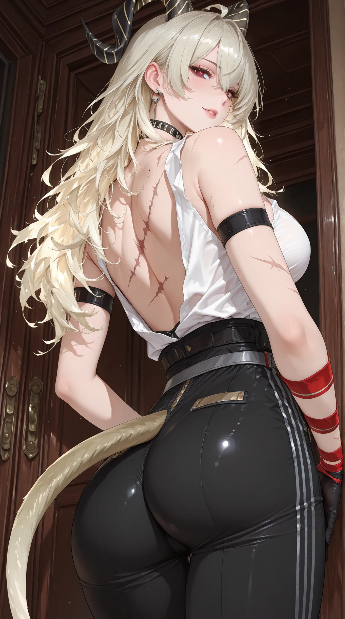 8K, 4k, highest quality, High resolution: 1.2), (masterful, realistic, Photoreal: 1.4), older sister、beautiful face, She is angry、Shining Lipin Eyes, beholder, Fair skin, white skin: 1.5), Fine complexion, big, big, blonde hair color、bangs, , young, s asack-view、big ass、super breasts、H cup、lower hair、wearing a maid headband、Rear view、exposed nipples、T-back that digs into your butt、thong lingerie、wear a gold thong、gold lingerie、emphasize the buttocks、gold calvin klein thong、cute hairstyle、pull up bottoms、spread your legs, angry/disgusted face