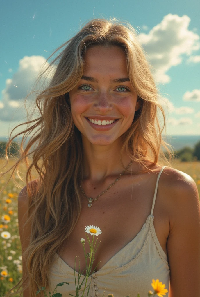 A woman enjoying herself 