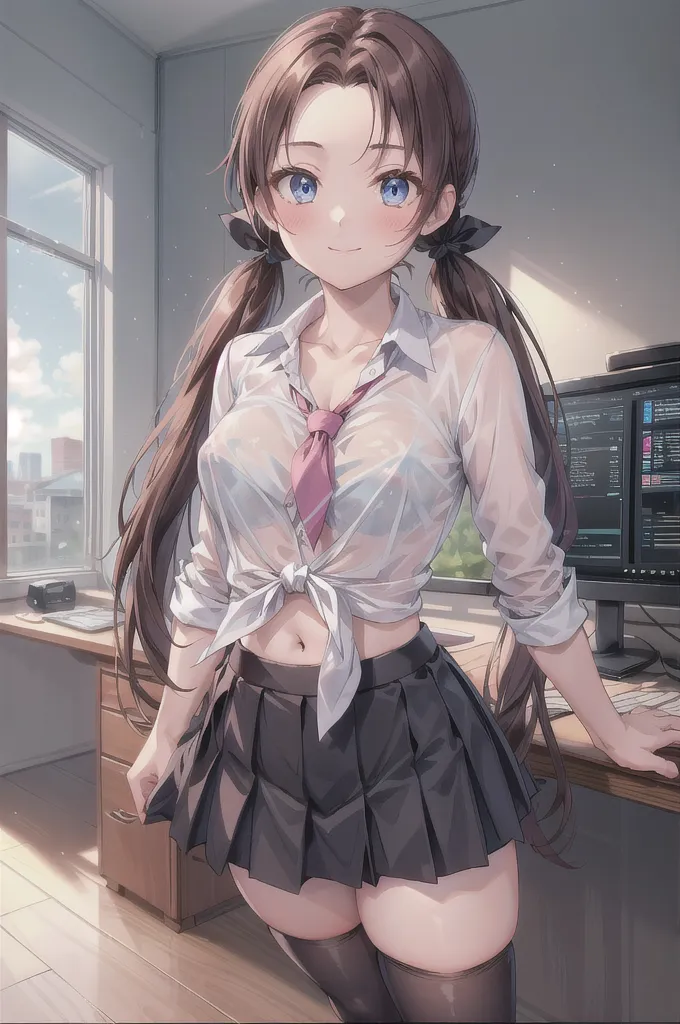 schoolgirls,Bare chest,huge uperskirt。