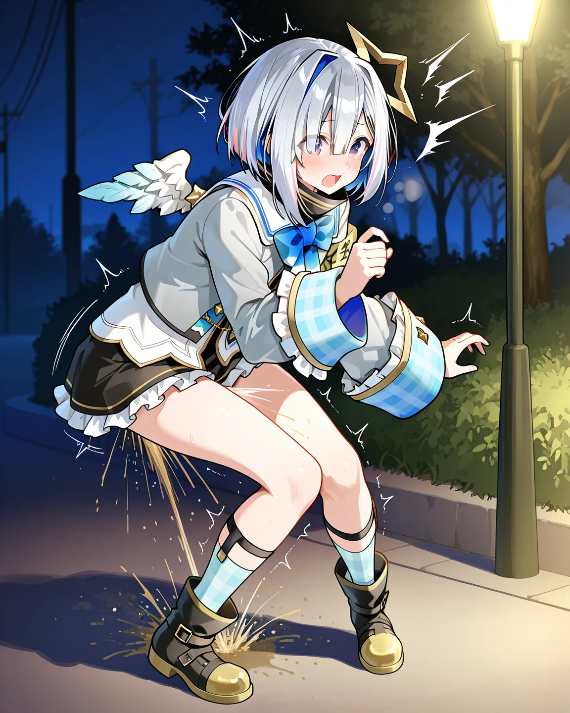 Girl running in the rain