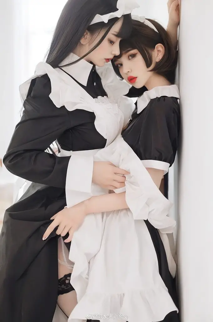 ((High quality)),masutepiece,(Detailed depiction of local details:1.2),1girl in,Blue eyes,Plump breasts,Enchanted Valley,Closed mouth,Eyelashes,Portrait,Solo,White hair,black theme,Short hair,Silver hair,Yorha No. 2 Type B,(((White hair and black hair)))、Full body view、((Two girls dressed similarly))((White wedding dress vs black wedding dress))((Two people smiling))((Light skin and dark skin))(((Black Hair、Dark Skin、Woman in Black Dress)))