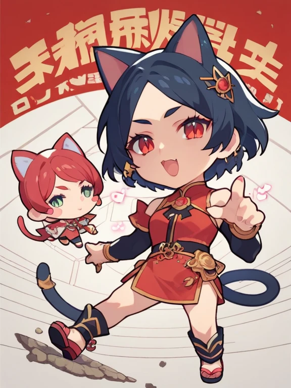 ((masterpiece:1.4)), expensive quality, very_expensive_solve, big_file size, Full Color, Thick outline, Clear contours, colorful, (Beautiful fine details, Are thin:1.4), ((Beautiful Face:1.0)), ((Boyish face:1.4)), 1 girl, (Ranma), (Redhead), short hair, (Braided Ponytail), ((bangs)), bumpy bangs, Blue-gray eyes, Big Breasts, Curvy, Ranma, Braided Ponytail, (Red Chinese Clothing), No sleeve, Tangzhuang, Black trousers, Are standing, ((, Are thin:1.4)), ((from the front:1.4)), Are thin:1.4