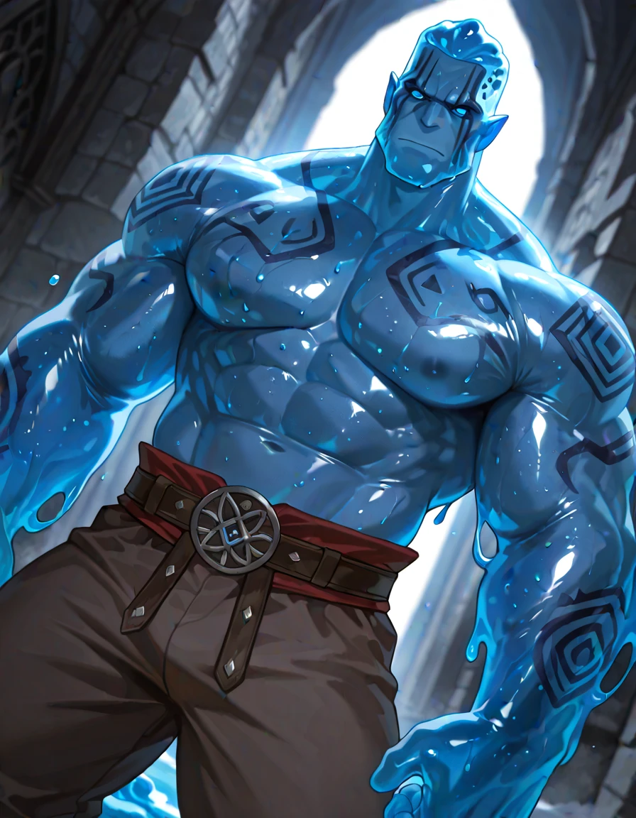Arabian djinn,(male:1.5), muscle, 1boy, big muscle, pectoral,  muscular, Mature man,45 year old man,adult,1 man, old macho man,an extremely detailed face, (((blue_eyes:1.3))),intricate eyes,beautiful detailed eyes,symmetrical eyes,short hair,modern very short black hair,djinn hair,perfect face,   ((detailed face)),musculatureAbs,(bluebeard:1.5)

(((blue skin:1.5,blue body:1.5,blue face;1.5))),

smile,   

(ultra-detailed:1.3), beautiful detailed glow,  finely detailed, ultra-detailed, 

((body blue war paint)),wearing turban:1.2,wearing a blue silk dhoti, silks draped around his torso, slight smile, bulky, sinewy muscles,((bulge in pants)),(((intricate outfit,intricate clothes,ornate outfit))),

(dynamic pose:1.0),embarrassed,(centered,scale to fit dimensions,Rule of thirds),

((snowy pine forest)),winter,scenery:1.25,((intricate scenery)),((snow forest background)),

(Glossy winter ornaments),highres,sharp focus,(ultra detailed,extremely detailed),(photorealistic artwork:1.37),(extremely detailed CG unity 8k wallpaper),(((vibrant colors,vibrant theme))),(intricate),(masterpiece),(best quality),artistic photography,(photography taken by sldr),(intricate background),perfect rendered face,perfect face details,realistic face,photo realistic,analog style,((intricate detail)),(((realism))),
