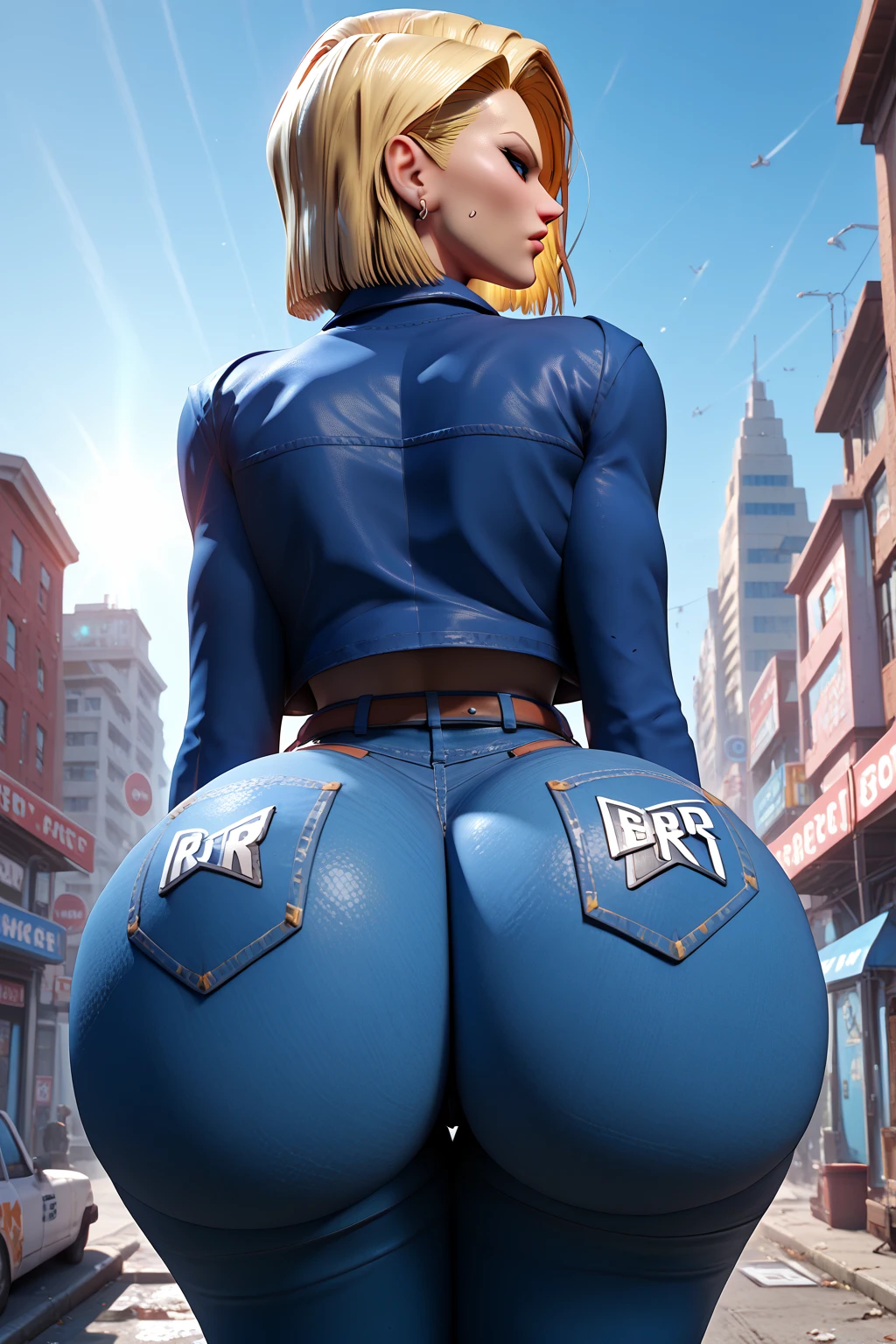 ( woman), (with white and blue lab coat on the edges), (rays coming out all over her body), (rays coming out of her hands), (blue rays), (smiling with a smirk), (big pink lips) , (bright blue eyes), (perfect 0.8 waist), (huge boobrflowing lab coat), (electrified skin), (stereotypical lightning bolt hair) (yellow hair), (holding glowing blue lightning bolts in hands), (sock -beige pants), (perfect face and a little crazy), (huge ass), (brts showtransparent glasses), panties showing), (
