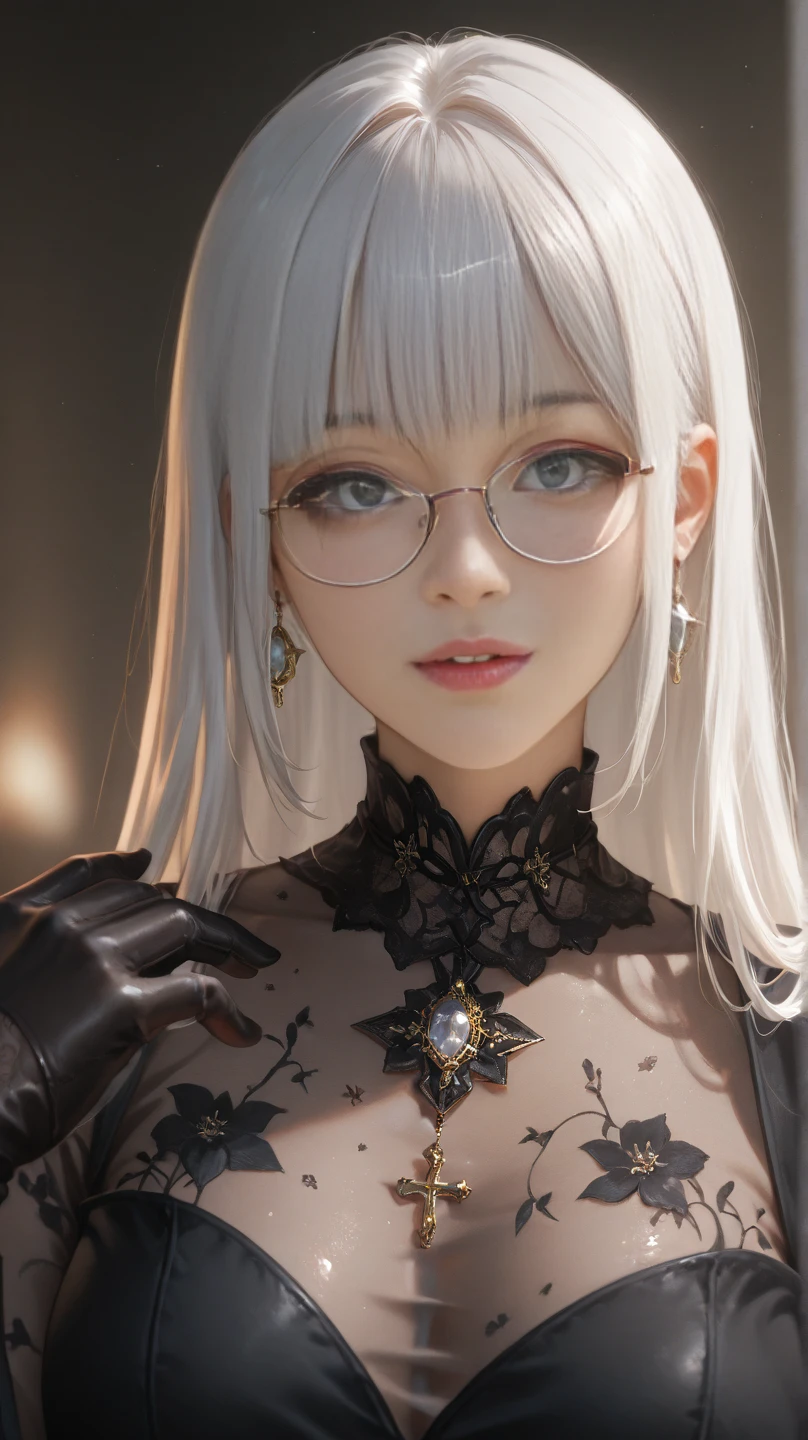 (Detailed face and eyes:1.3),
n_2b,Pink background,inky,Pink eyes,Black-rimmed glasses,The upper part of the body,cleavage of the breast,big breasts,
ultra-detailliert,(hight resolution:1.1),Best Quality,(masutepiece:1.3),Cinematic lighting, (BEAUTIFUL FACE)